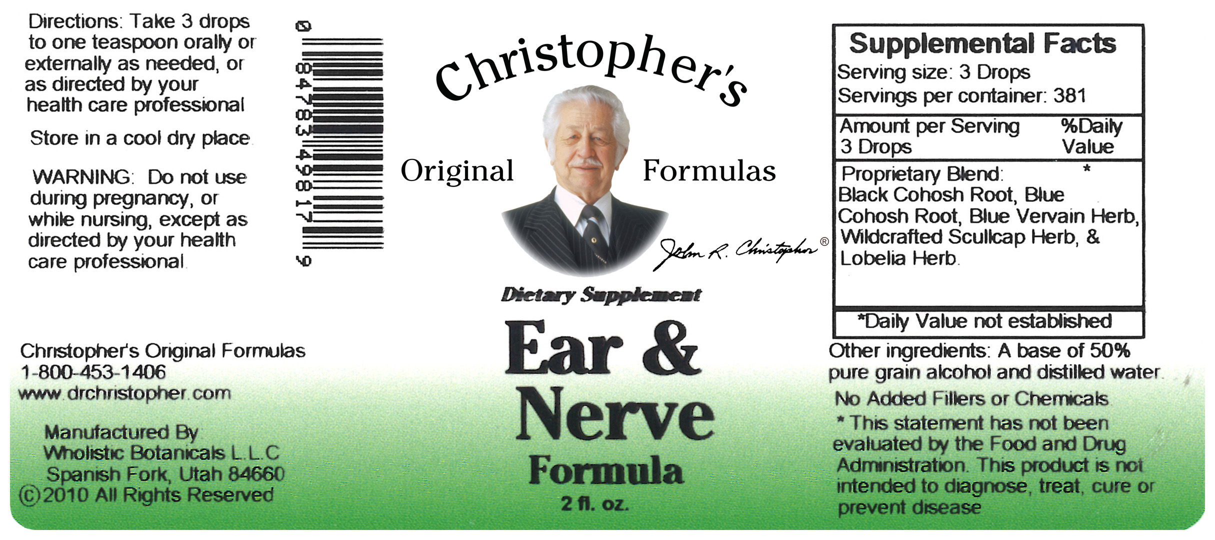 Ear & Nerve Extract 2 Oz.